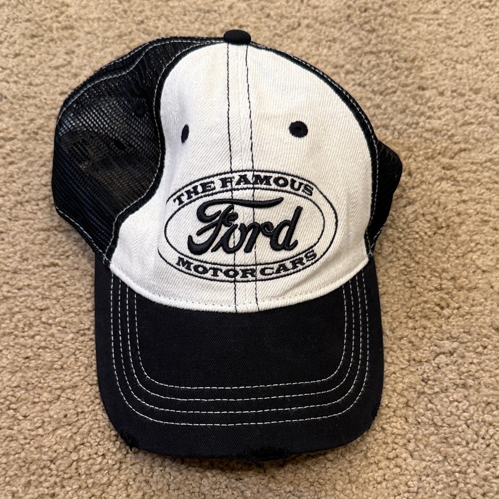 Ford Black and White Patch Logo Trucker Hat
